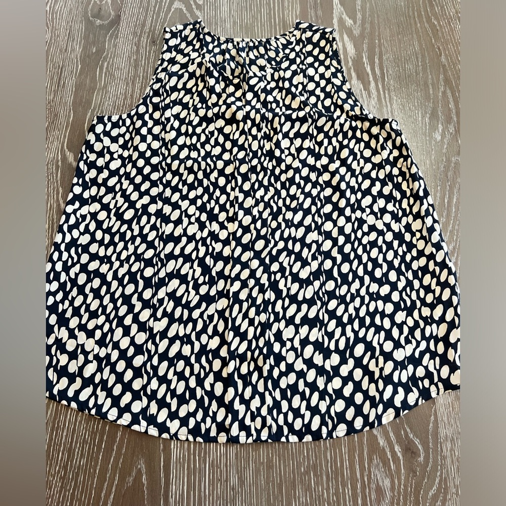 Women’s Size Large Collective Concepts Navy Blue/Cream Blouse